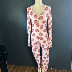 Victoria’s Secret Pink Donut Print Womans Pajama Onsie